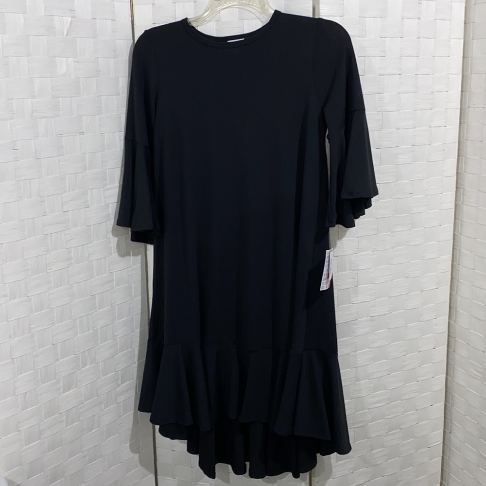 LulaRoe Maurine Dress Size Small, Solid - Black
